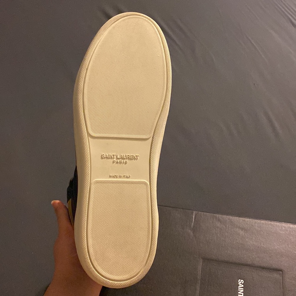 Saint Laurent Black and Gold High-Top Sneakers - Picture 8 of 13